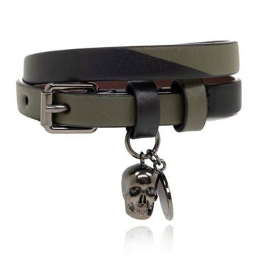 ALEXANDER MCQUEEN Double Rab Wrap Skull Bracelet 554466 1AAQF 3010 101685732
