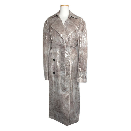 Other Brand Damo Wang Beige Taupe Sequin Double Button Coat 66, 77 101909626