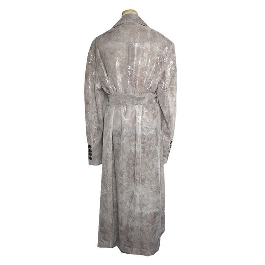 Other Brand Damo Wang Beige Taupe Sequin Double Button Coat 66, 77 101909626