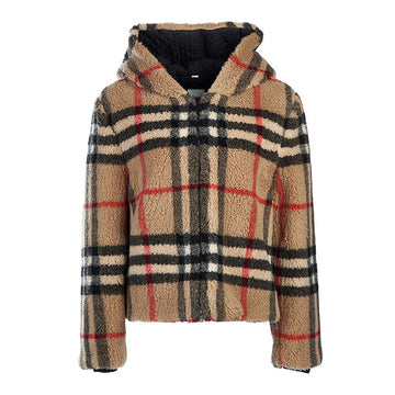 BURBERRY Damen Karo Fleece Kapuzenjacke A8731 101933828