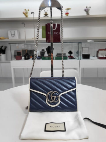 Gucci GG Marmont Matelassé Mini Chain Crossbody Bag 573807 102013122