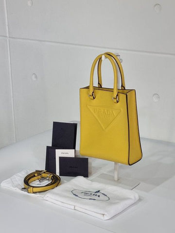 PRADA Dreieckslogo Prägung Tote Bag Mini Crossbody 12345 102241512