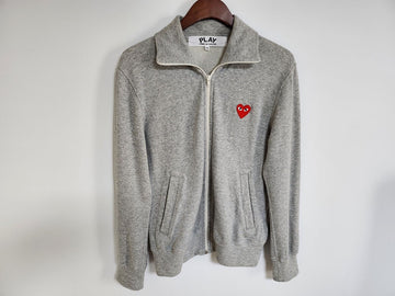 Comme Des Garcons S Gray Logo Heart Patch Men's Zip-up AZ-T252 102863605