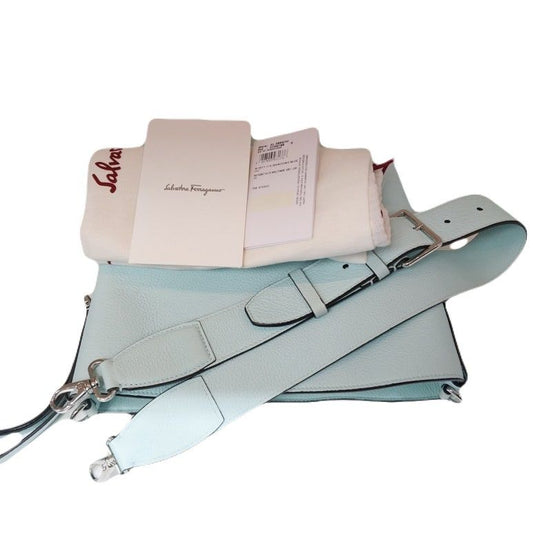 SALVATORE FERRAGAMO (FERRAGAMO) Studio 21 2892 Silberne Mint Bucket Bag Tote Bag Schultertasche 102943887