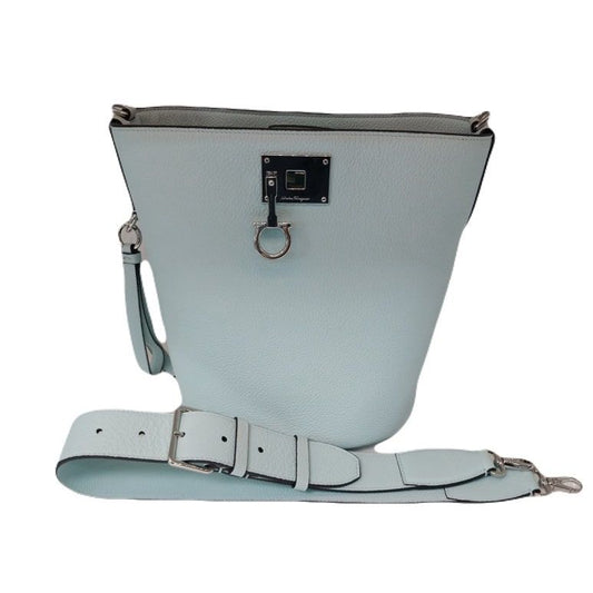 SALVATORE FERRAGAMO (FERRAGAMO) Studio 21 2892 Silberne Mint Bucket Bag Tote Bag Schultertasche 102943887