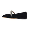 JIMMY CHOO Damen Suede Ballerinas Schwarz/Weiß 103185725 [P]