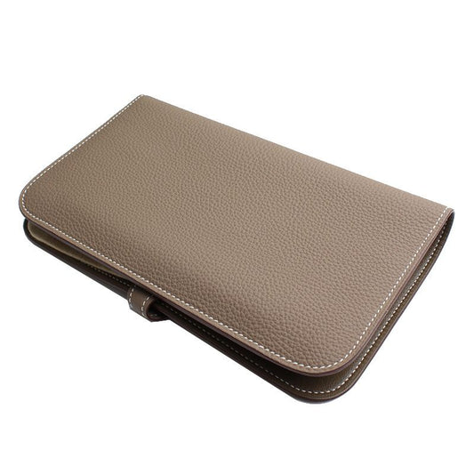 Hermes Etoupe Dogon Duo Silver Long Wallet U stamp 103659339