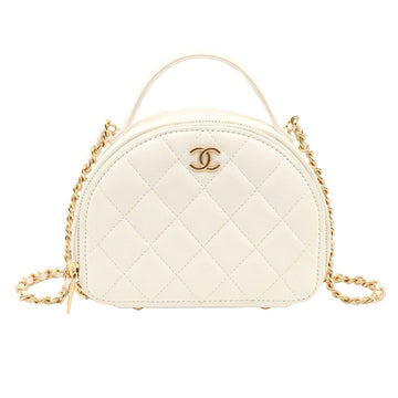 CHANEL Lambskin Calfskin Half Moon Gold-tone CC Logo Mini Vanity Top Handle 2WAY AP3087 103752931