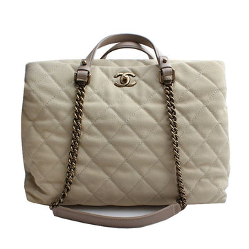 CHANEL Beige Caviar Big Shoulder Bag 17 Series 103791446