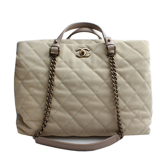 CHANEL ベージュ カシミア ビッグ ショルダーバッグ 17番 103791446