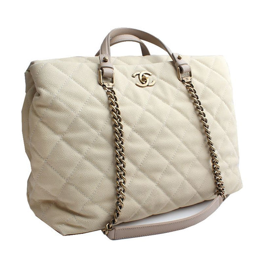 CHANEL ベージュ カシミア ビッグ ショルダーバッグ 17番 103791446