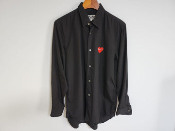 Comme Des Garcons M Black Red Patch Men's Shirt AZ-B002 104046935