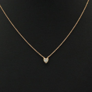 Tiffany & Co 18K Pink Rose Gold 1P Diamond By The Yard Heart Necklace 33625014 104600927