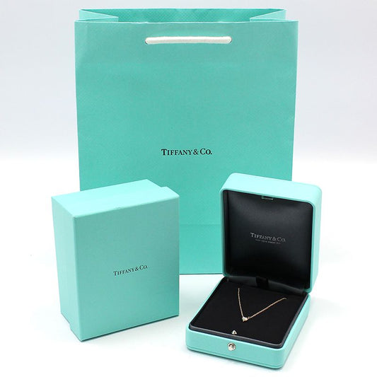 Tiffany & Co 18K Pink Rose Gold 1P Diamond By The Yard Heart Necklace 33625014 104600927