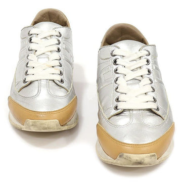 HERMES Silber Napa Leder Trimming GOAL Damen Sneaker 36 CO19773HE 104680595