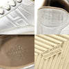 Hermes Silver Nappa Brown Leather Trimming GOAL Women's Sneakers 36 104680595 [P]
