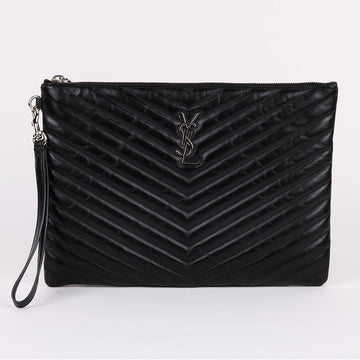 SAINT LAURENT Matelassé Clutchbag Schwarz Medium 559193 105268302