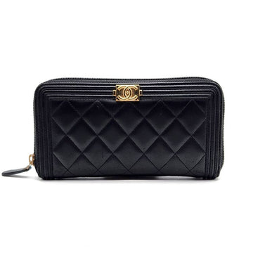 CHANEL Lambskin Boy Long Wallet 218 105405594
