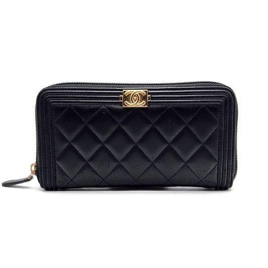 CHANEL Lambskin Boy Long Wallet 218 105405594