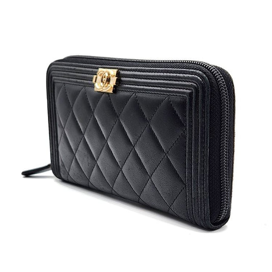 CHANEL Lambskin Boy Long Wallet 218 105405594