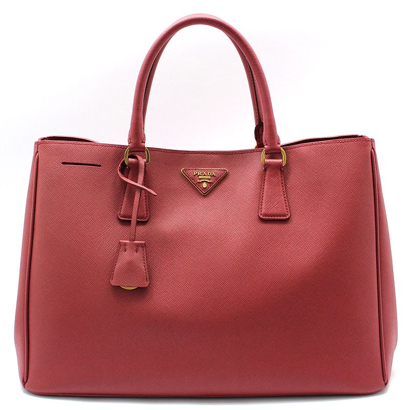 PRADA レッド トートバッグ Prada BN1844 Red Saffiano Lux Gold Tone Logo Tote Bag 105407402