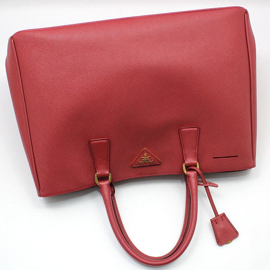 PRADA BN1844 Roter Saffiano Lux Tote mit Goldenem Logo 1844 105407402