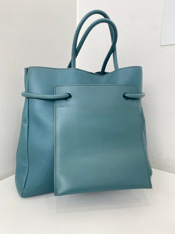 DELVAUX Tote Bag aus Kälberleder in Blaugrün 105483820