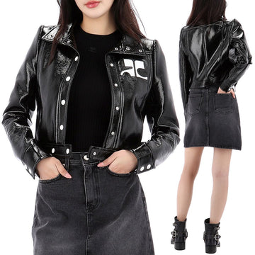 Courreges Reedition Vinyl Jacket PERCBL005VY0014 BLACK 105619503