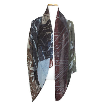 ISSEY MIYAKE Pleats Please Green Tone Scarf 105782541
