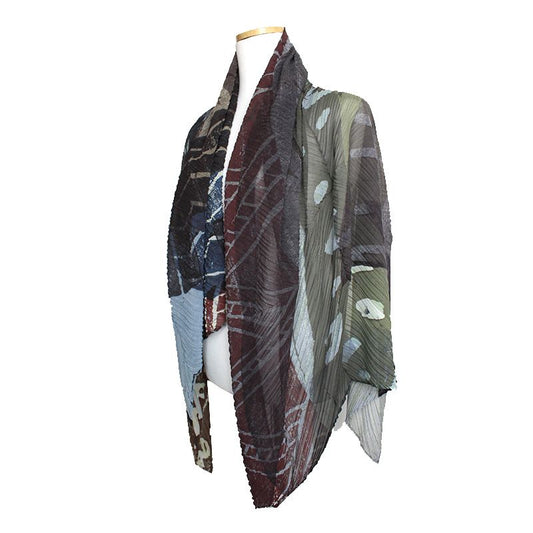 ISSEY MIYAKE Pleats Please Green Tone Scarf 105782541