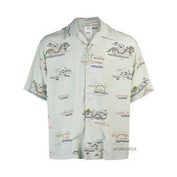 Visvim Graphic Printed Short Sleeve Shirt LTGREEN 105802339