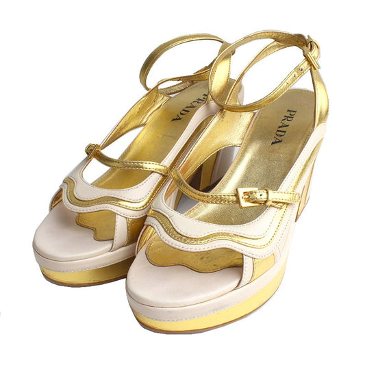 PRADA ツートン プラットフォーム サンダル 36 105804633