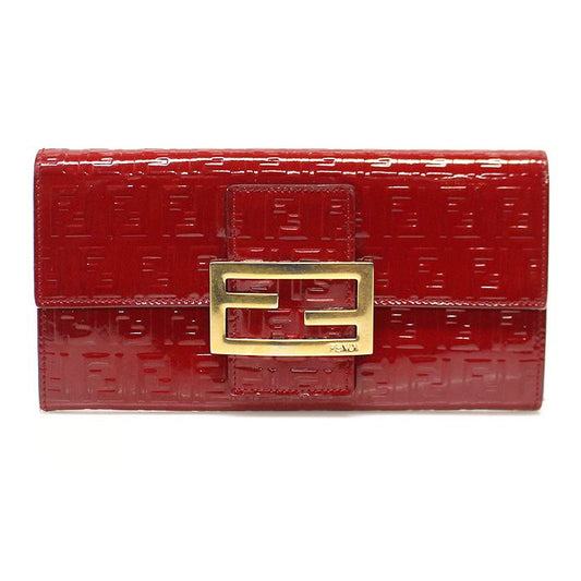 Fendi Red Patent FF Logo Long Wallet 8M0021 106849158