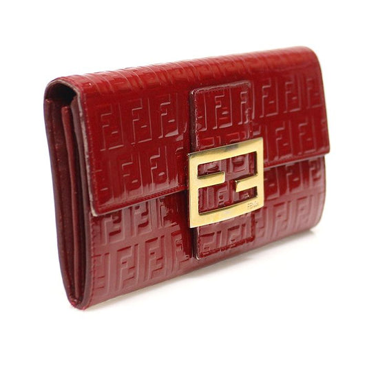 Fendi Red Patent FF Logo Long Wallet 8M0021 106849158