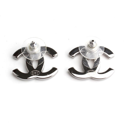 CHANEL Hologram Crystal Silver Earrings 106924959