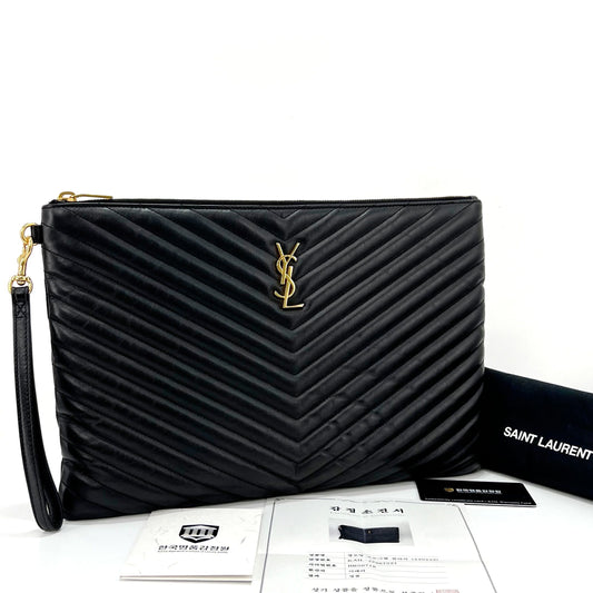 SAINT LAURENT マトラッセ レディース クラッチバッグ ブラック (440222) 109407324