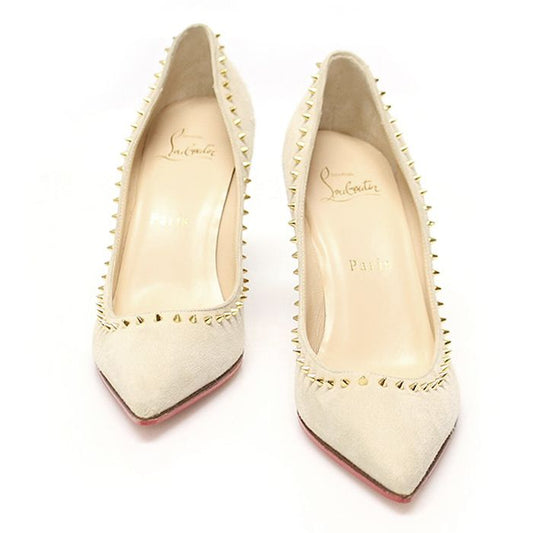 CHRISTIAN LOUBOUTIN Beige Wildleder Spike Angelina 85 Pumps Damen Schuhe 36 110645070