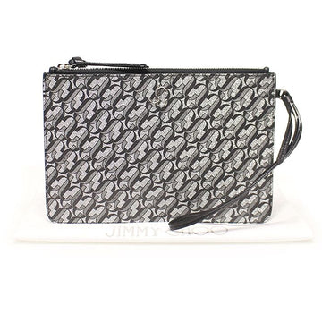 JIMMY CHOO FARA Clutch mit Handriemen aus schwarzem Glitter-Leder 54716JI 110645504