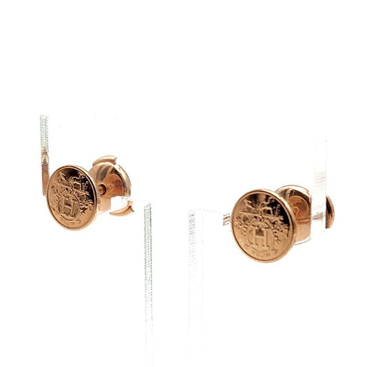 Hermes Ex-Libris Gold Earrings L629273 110757600