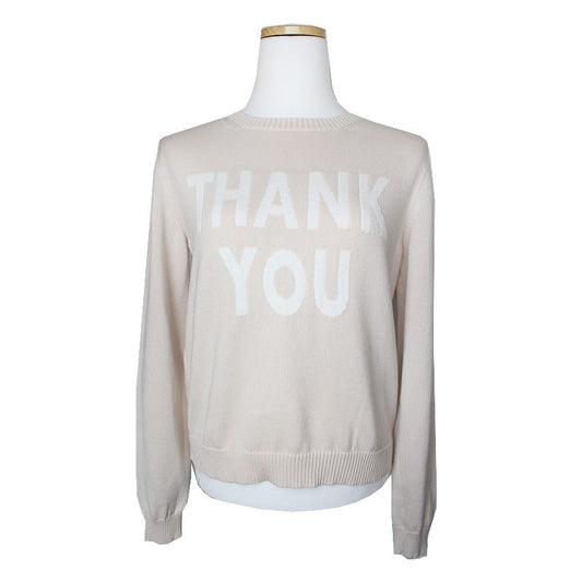 BLUMARINE Beige Lettering Knit Top 44 110850003