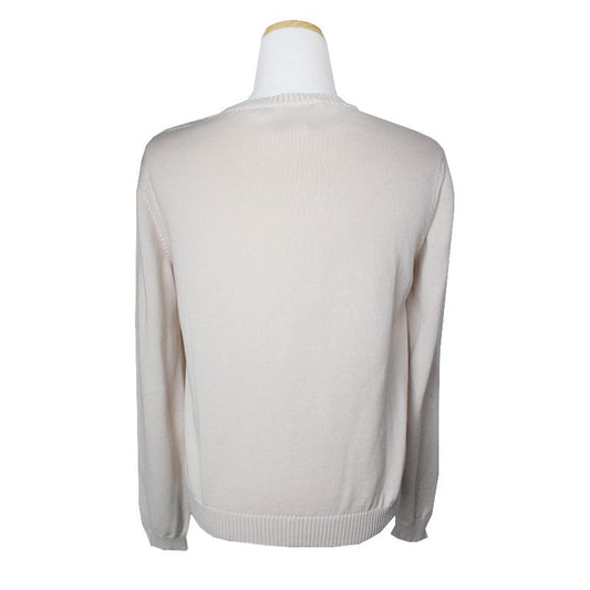 BLUMARINE Beige Lettering Knit Top 44 110850003