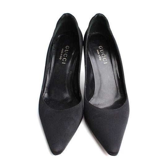 GUCCI Schwarze Satin-Pumps 36 C 111037713