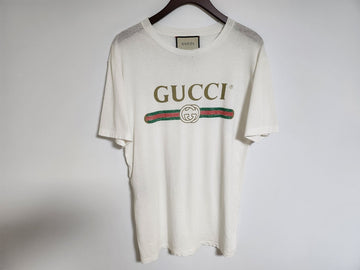 Gucci XS White Vintage Floral Embroidery T-Shirt 457095 111090390