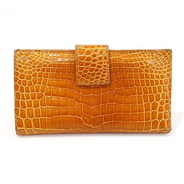 COLOMBO Mustard Crocodile Leather Free Madonna Long Wallet 124 111223481