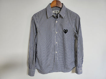 Comme Des Garcons M Striped Heart Patch Women Shirt AZ-B007 111306069