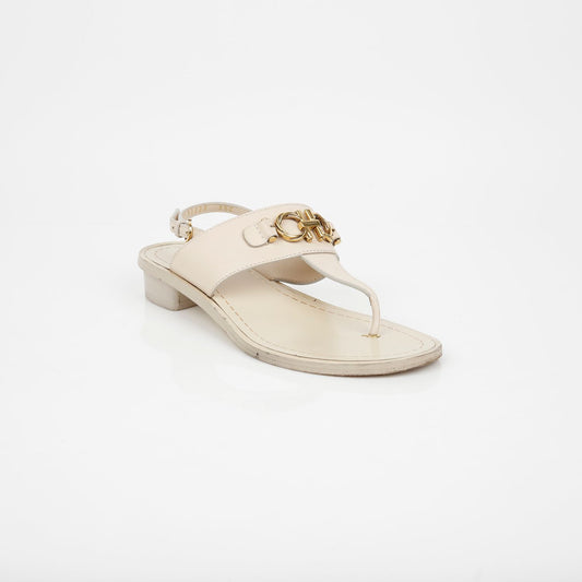 Salvatore Ferragamo Double Gancini Ornament Sandals 5.5 118491203