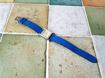 Hermes Hour PM Size Silver Blue Women's Watch 112702145