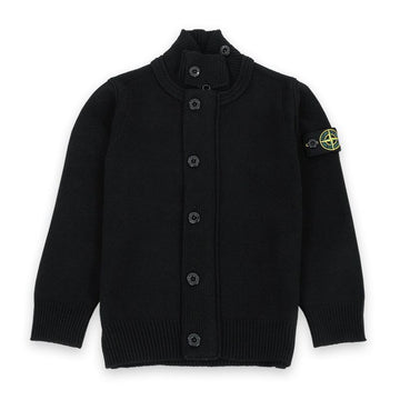 STONE ISLAND ストーン キッズ ワッペン パッチ フルジップ ニット カーディガン (ブラック) 8116503Z1 V0029 112714949