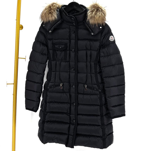 Moncler Herminper Women's Long Down Jacket Black 112799173