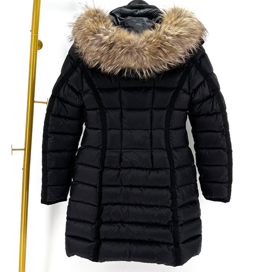 Moncler Herminper Women's Long Down Jacket Black 112799173